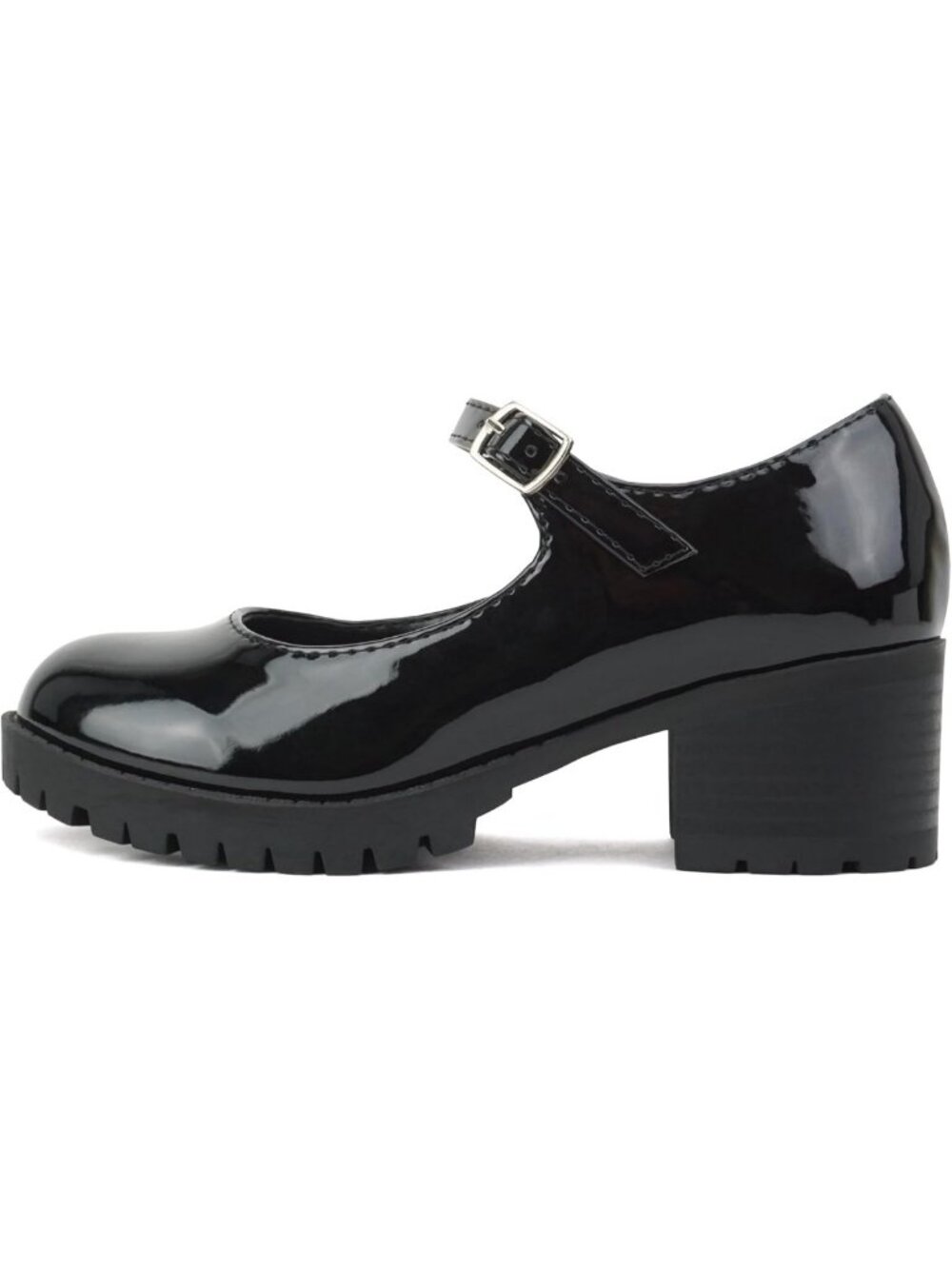 Stylish Girls' Mary Jane Block Heel Shoes with Adjustable Strap & Lug Sole